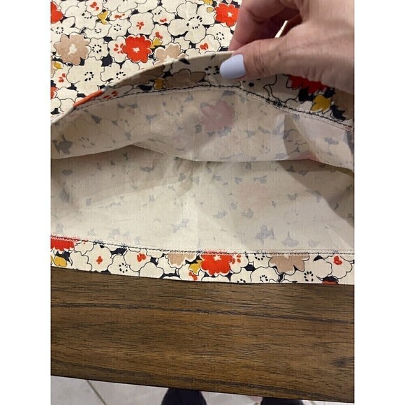 LOFT Mini Cotton Skirt Beige & Red Ditsy Floral, red and tan size 8 - Picture 8 of 14